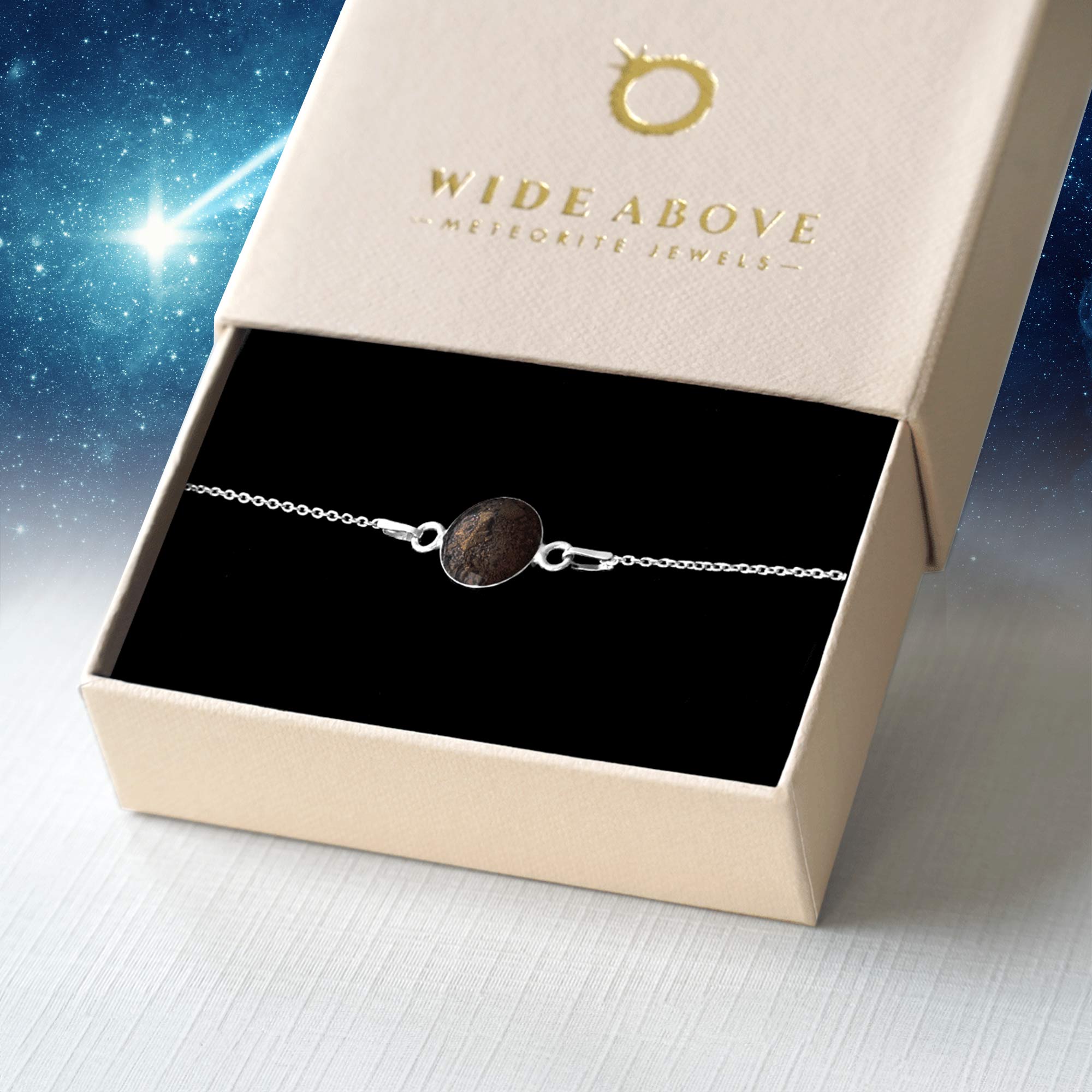 Meteorit Silber Armband - Echter Sternenschmuck