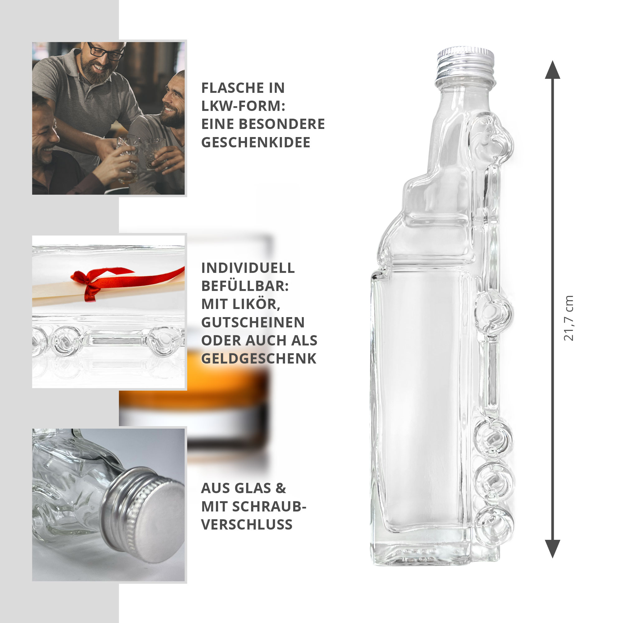 Flasche - LKW - inkl. Schraubverschluss