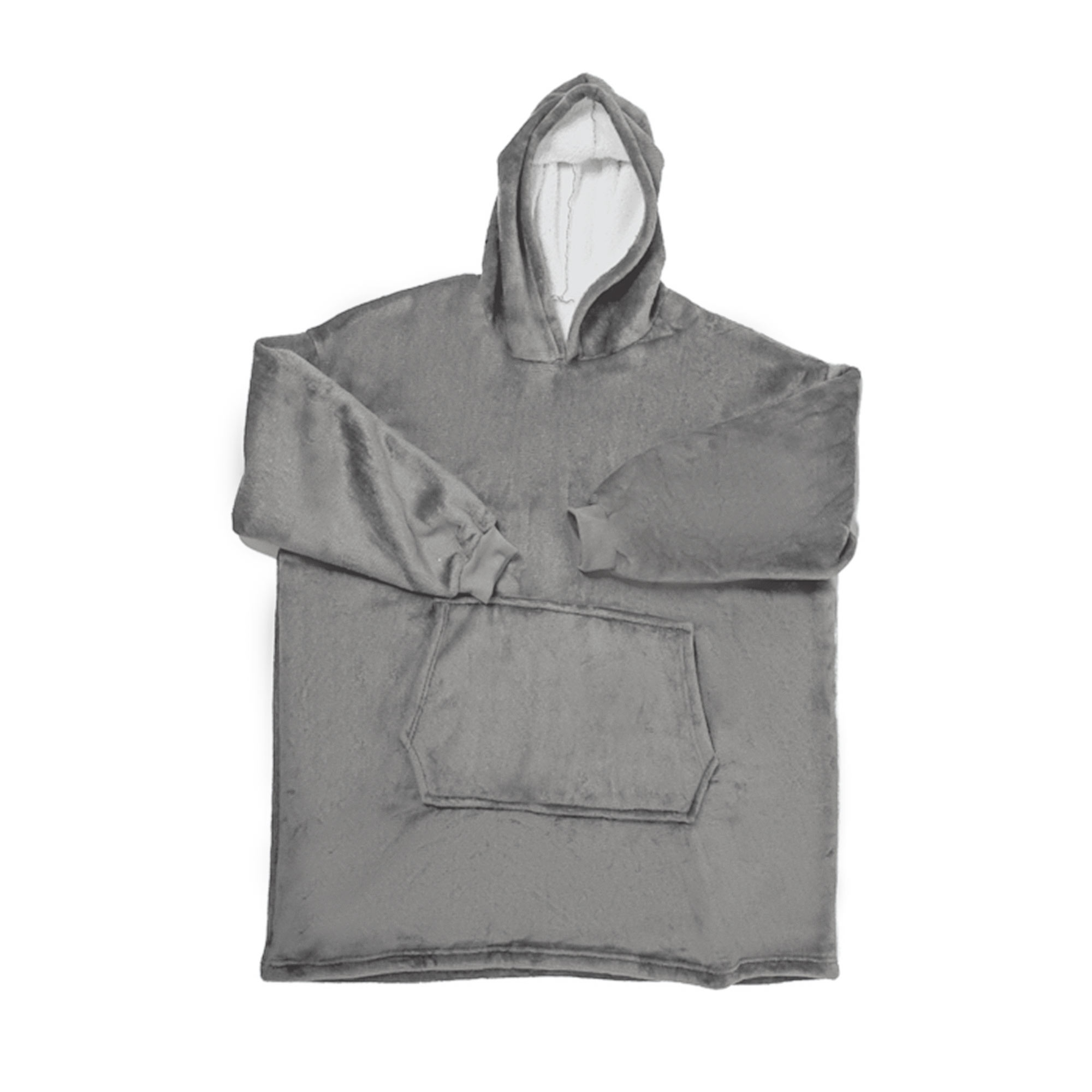 XXL Kuschel Hoodie mit Tasche - Grau