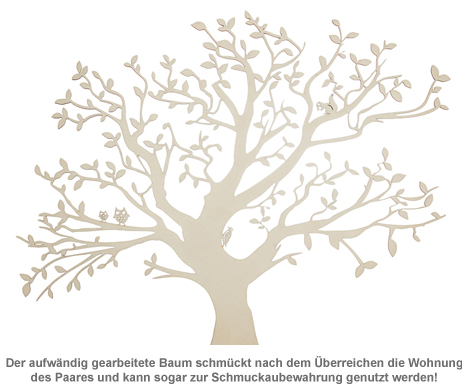 Baum mit Vogel mit Wunschtext Oder Namen Geschenke Deko personalisiert  Ehepaar Paar Pärchen